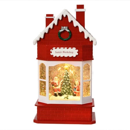 Santa's workshop snowglobe, 11''
