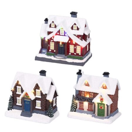 LED snowy house for Christmas village, 5''