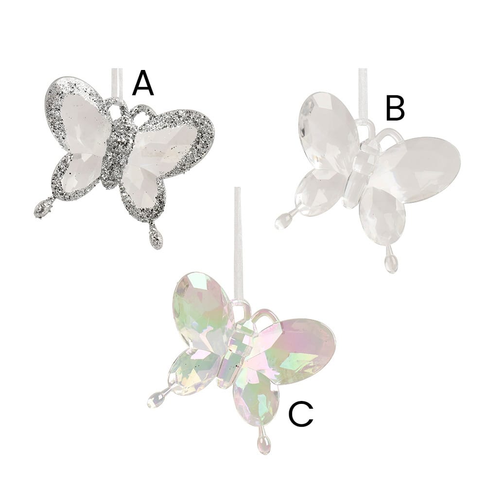 Ornement de Noël papillon transparent - Décors Véronneau