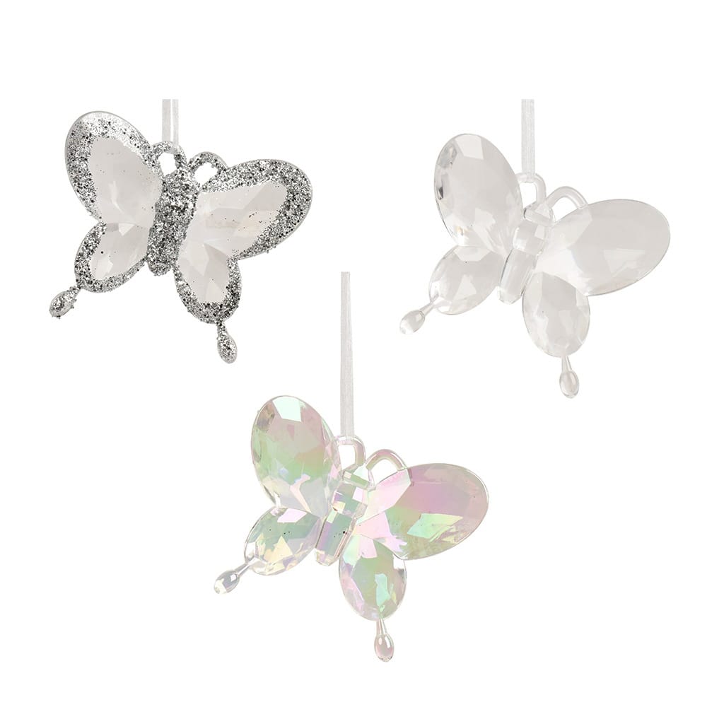 Ornement de Noël papillon transparent - Décors Véronneau