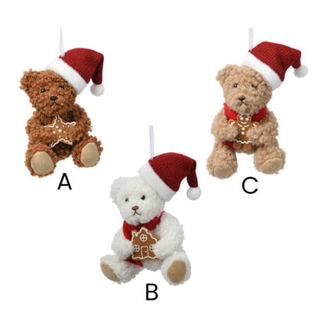 Bear with gingerbread cookie Christmas ornament, 4,5'' - Décors Véronneau