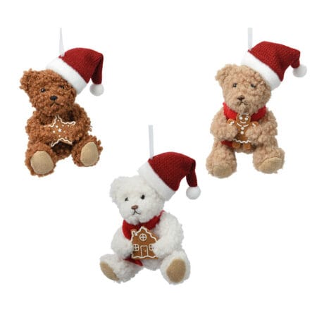 Bear with gingerbread cookie Christmas ornament, 4,5''