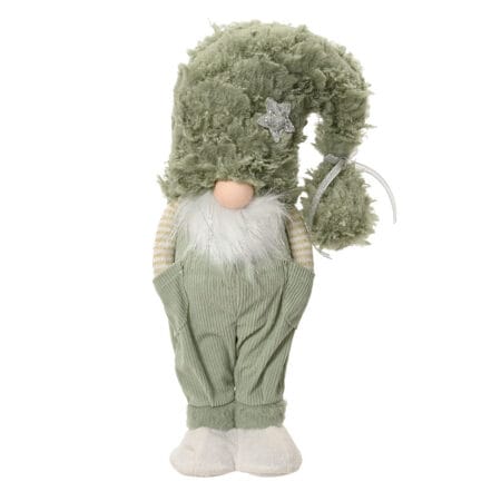 Christmas gnome with sage green suit and star hat, 17,5''