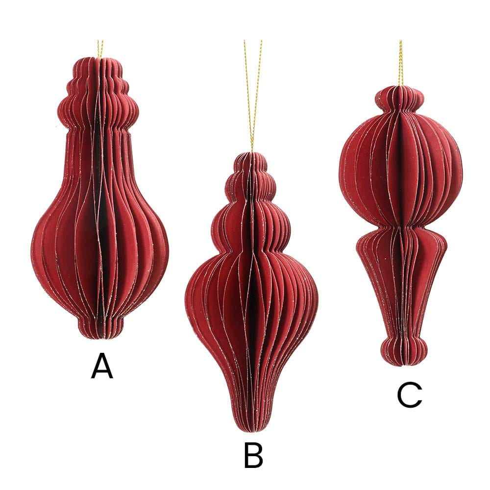 Ornement de Noël en papier rouge - Décors Véronneau