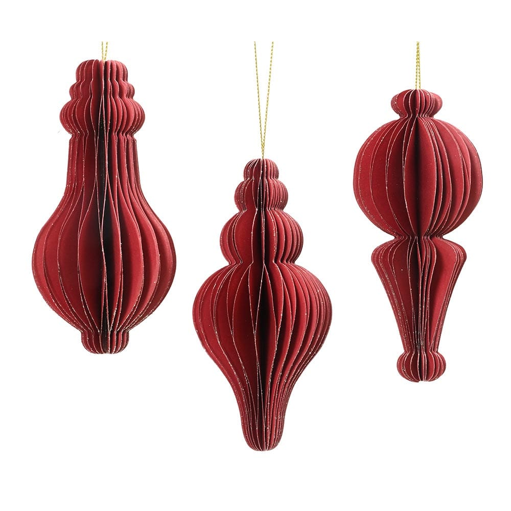 Ornement de Noël en papier rouge - Décors Véronneau