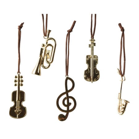 Ornement de Noël instrument de musique en métal, 3''