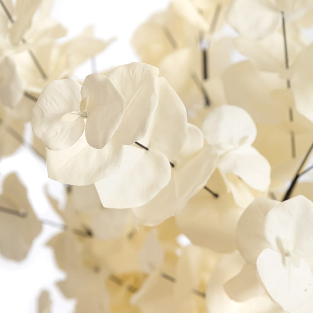 Bouquet d'eucalyptus crème en vase moucheté - Décors Véronneau
