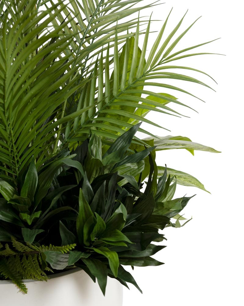 Grand arrangement de verdure avec feuille de palmier - Décors Véronneau