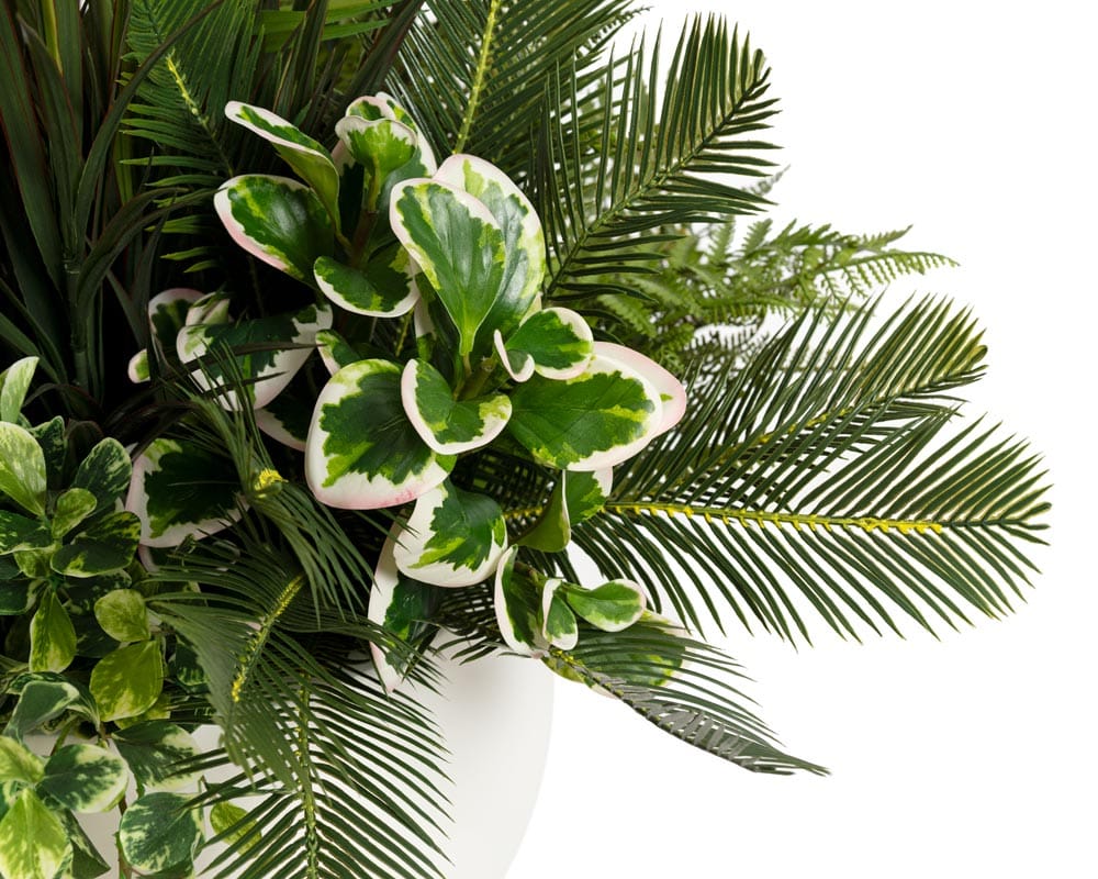 Grand arrangement de verdure avec feuille de palmier - Décors Véronneau