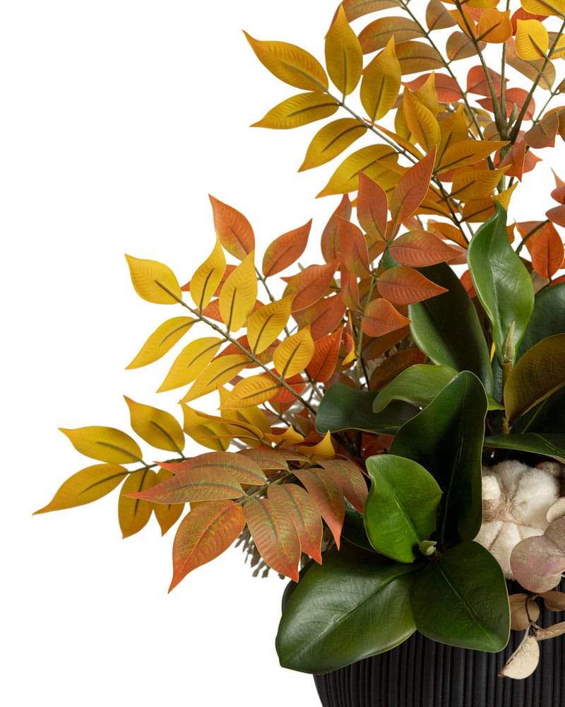 Arrangement d'automne avec feuillage et citrouilles - Décors Véronneau