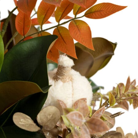 Arrangement d'automne avec feuillage et citrouilles - Décors Véronneau