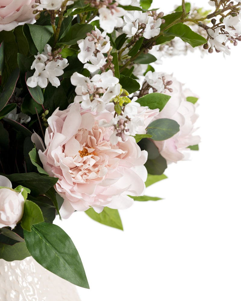 Bouquet de pivoines rose pâle et osmanthes - Décors Véronneau