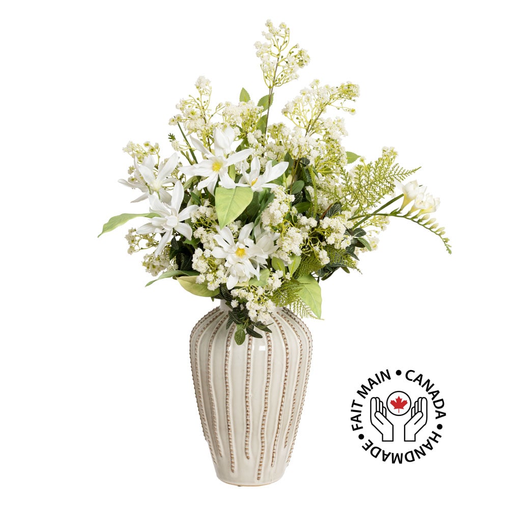 Bouquet abondant de fleurs blanches mixtes - Décors Véronneau