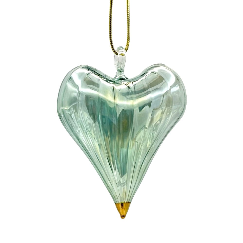 Cœur vert en verre soufflé - Décors Véronneau