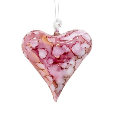 Pink blown glass ornament, 1,5''