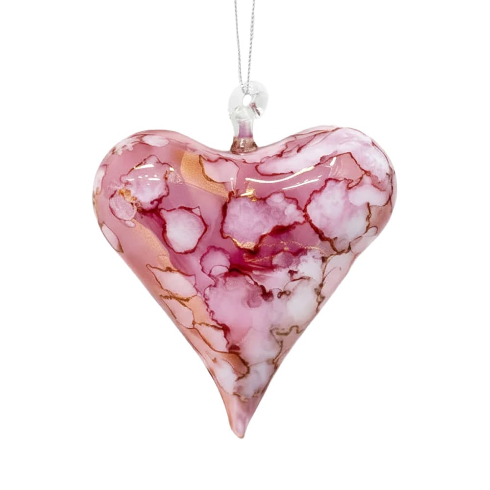 Cœur rose en verre soufflé - Décors Véronneau