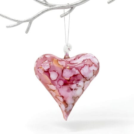 Pink blown glass ornament, 1,5'' - Décors Véronneau
