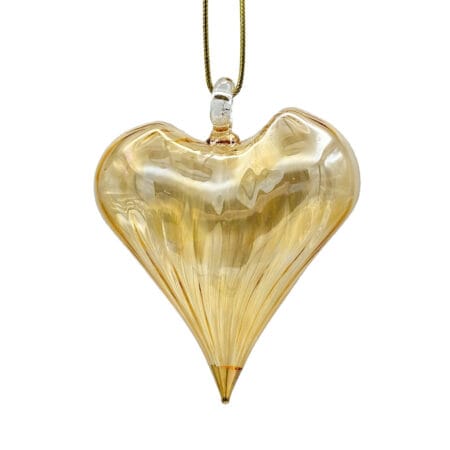 Cœur jaune en verre soufflé, 1,5''
