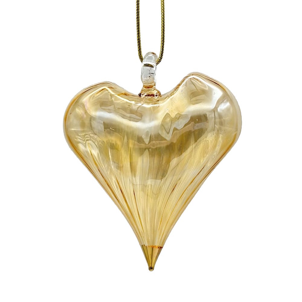 Cœur jaune en verre soufflé - Décors Véronneau