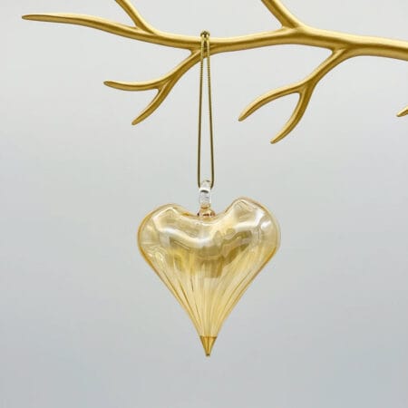 Cœur jaune en verre soufflé, 1,5'' - Décors Véronneau