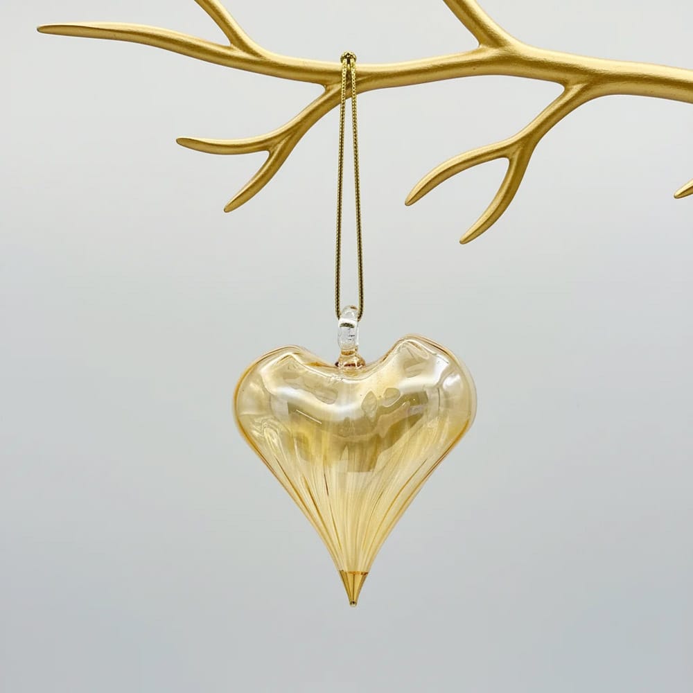 Cœur jaune en verre soufflé - Décors Véronneau