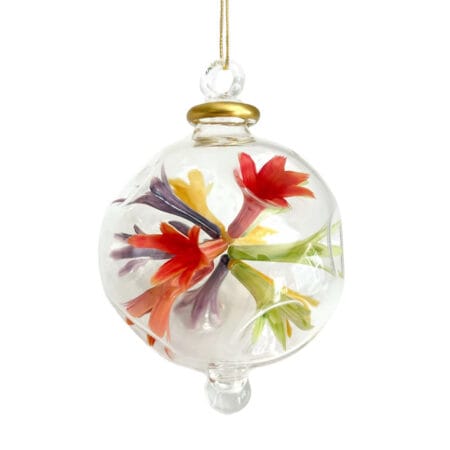 Boule de Noël en verre soufflé inspiré de Klee, 3,5''