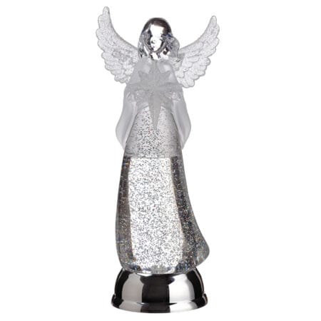 Lighted Christmas angel with swirling glitters, 13''