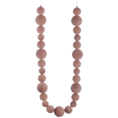 Velvet finish taupe Christmas ball garland, 72''