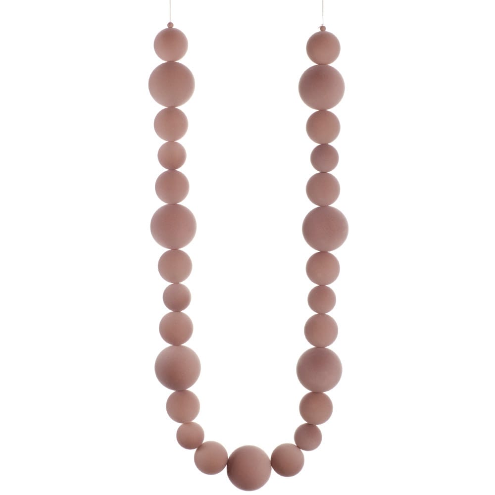 Guirlande de boules de Noël taupe effet velours - Décors Véronneau