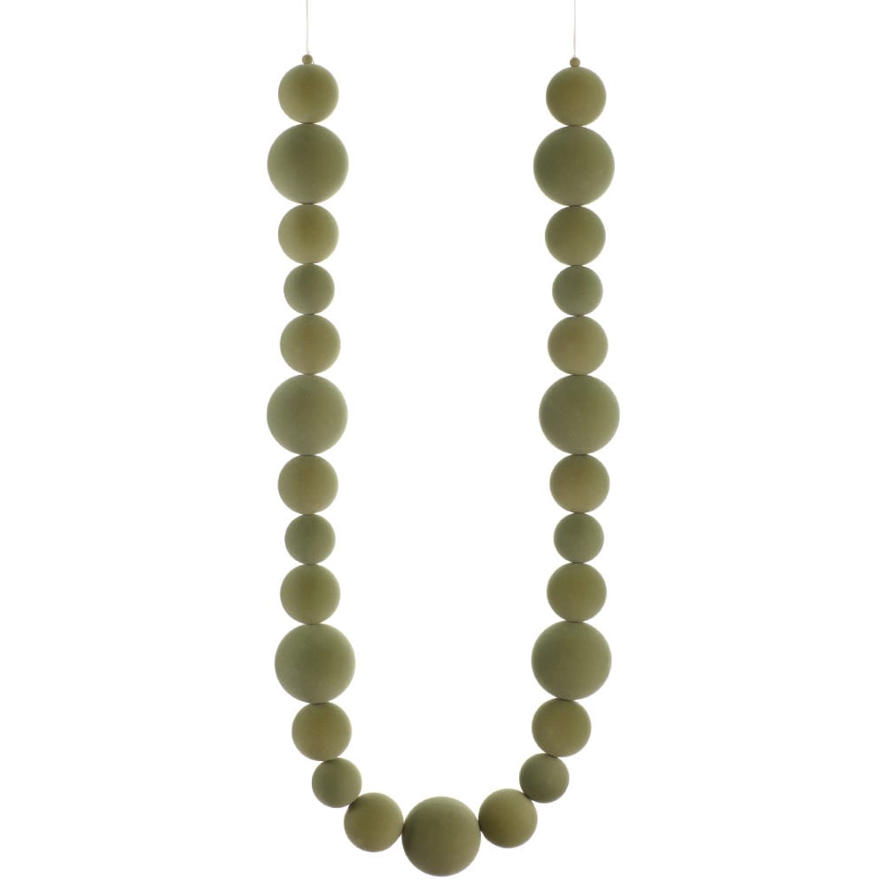 Guirlande de boules de Noël vert sauge effet velours - Décors Véronneau