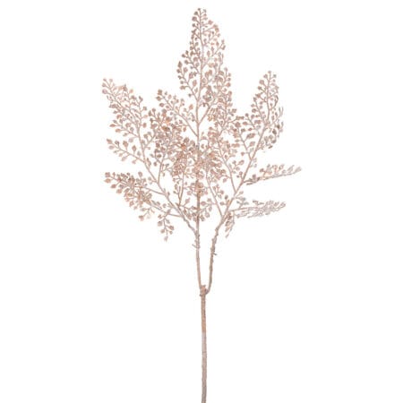 Sequined champagne fern Christmas stem, 24''