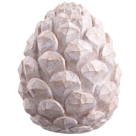Decorative white washed pine cone, 9,5''