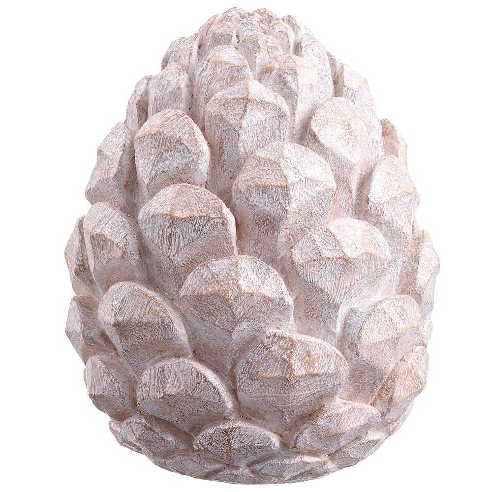 Pomme de pin décorative blanc lavé - Décors Véronneau