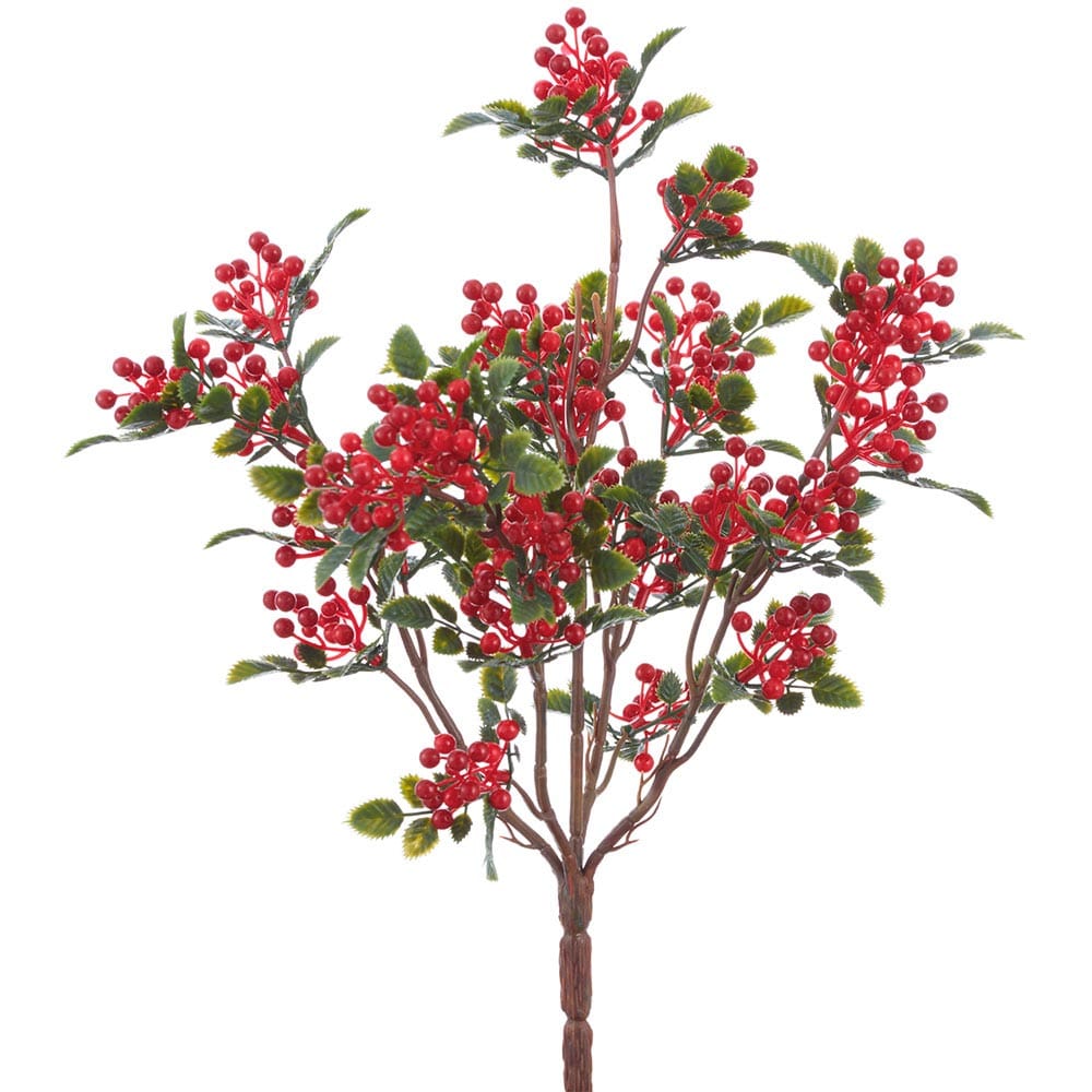 Bouquet de mini baies rouges et feuillage - Décors Véronneau