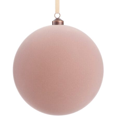 Velvet finish giant taupe Christmas ball, 8''