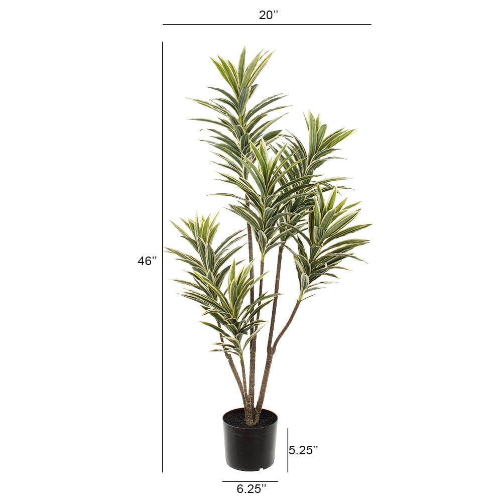 Dracaena panaché artificiel au toucher réel, 46'' – Image 3 - Décors Véronneau
