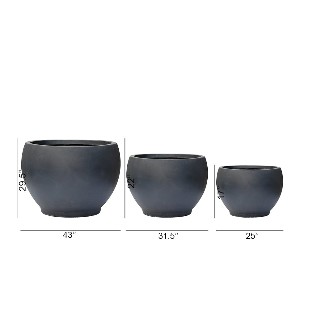 Anthracite fiber clay round planter - Image 6 - Décors Véronneau