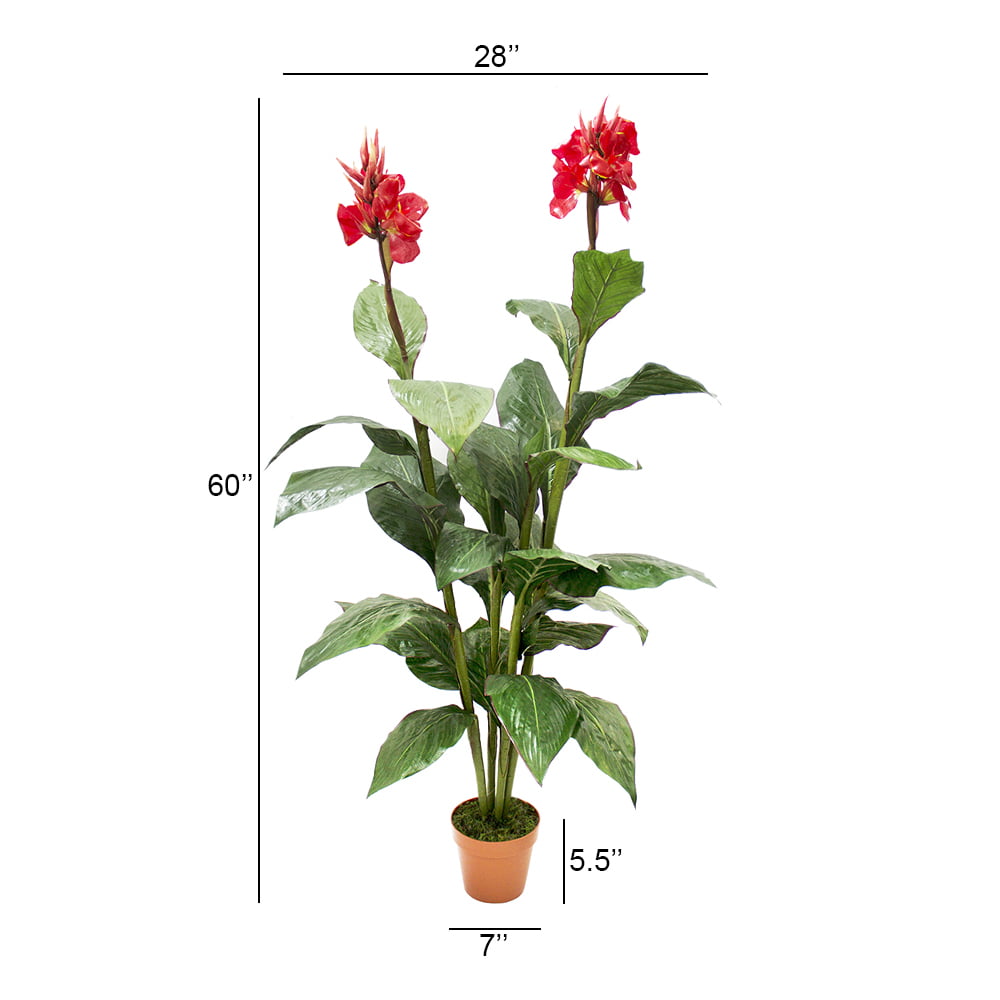 Plante artificielle extérieure, canna rouge, 60'' – Image 6 - Décors Véronneau