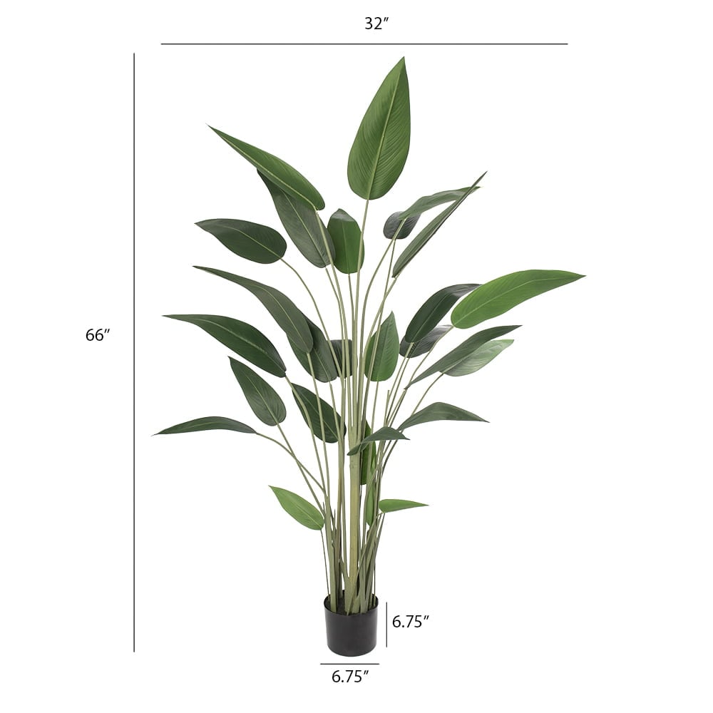 Plante artificielle canna d'eau en pot noir mesures - Décors Véronneau