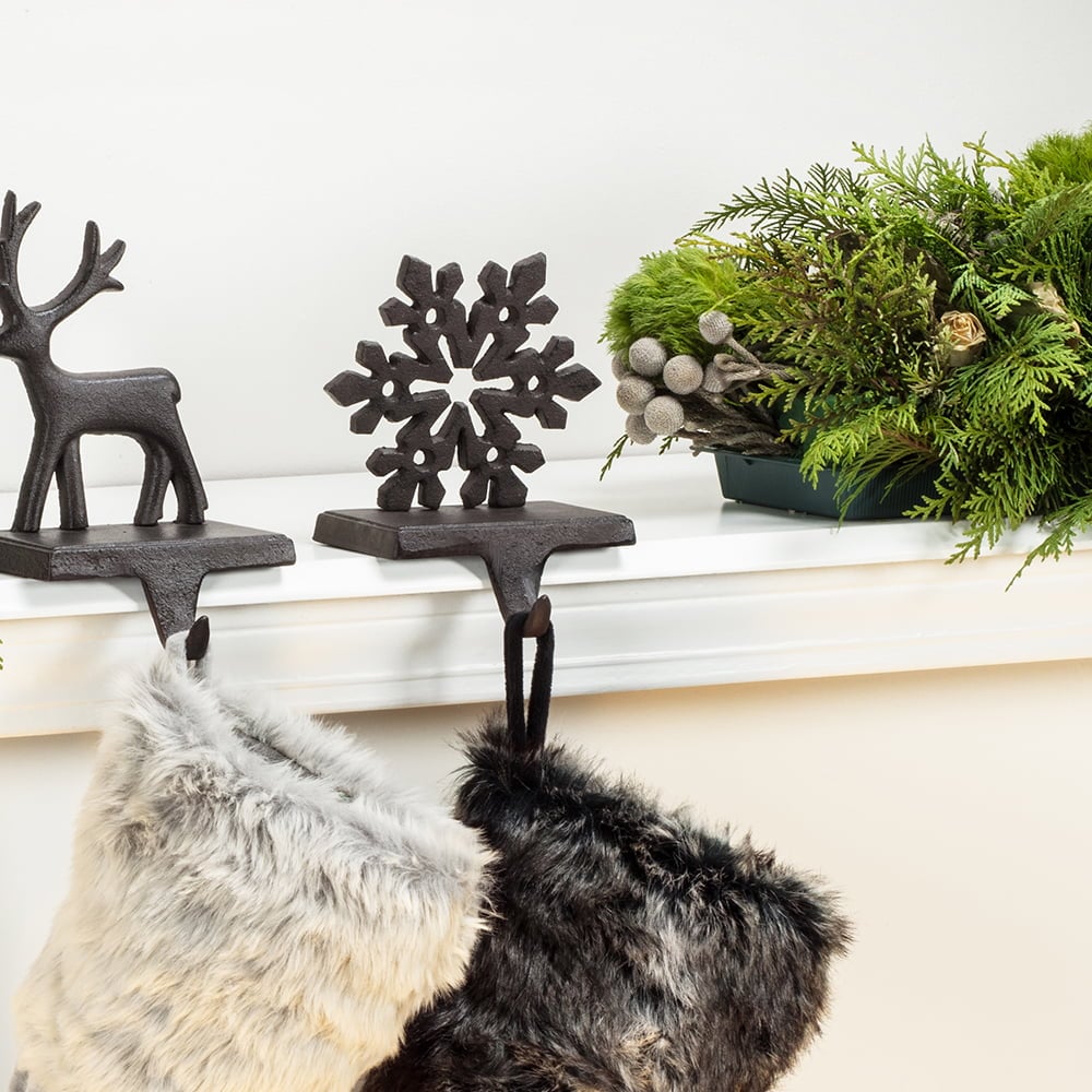 Support à bas de Noël flocon en fer forgé, 6'' - Décors Véronneau
