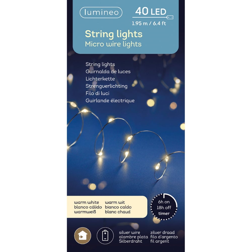 Indoor 40 LEDs on silver wire, warm white, 6,5' - Image 5 - Décors Véronneau