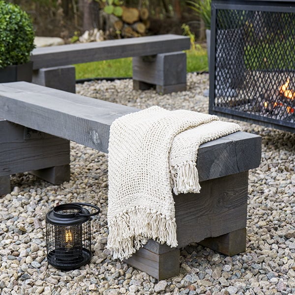 Plaid de canapé à franges 100% coton, 51 x 67