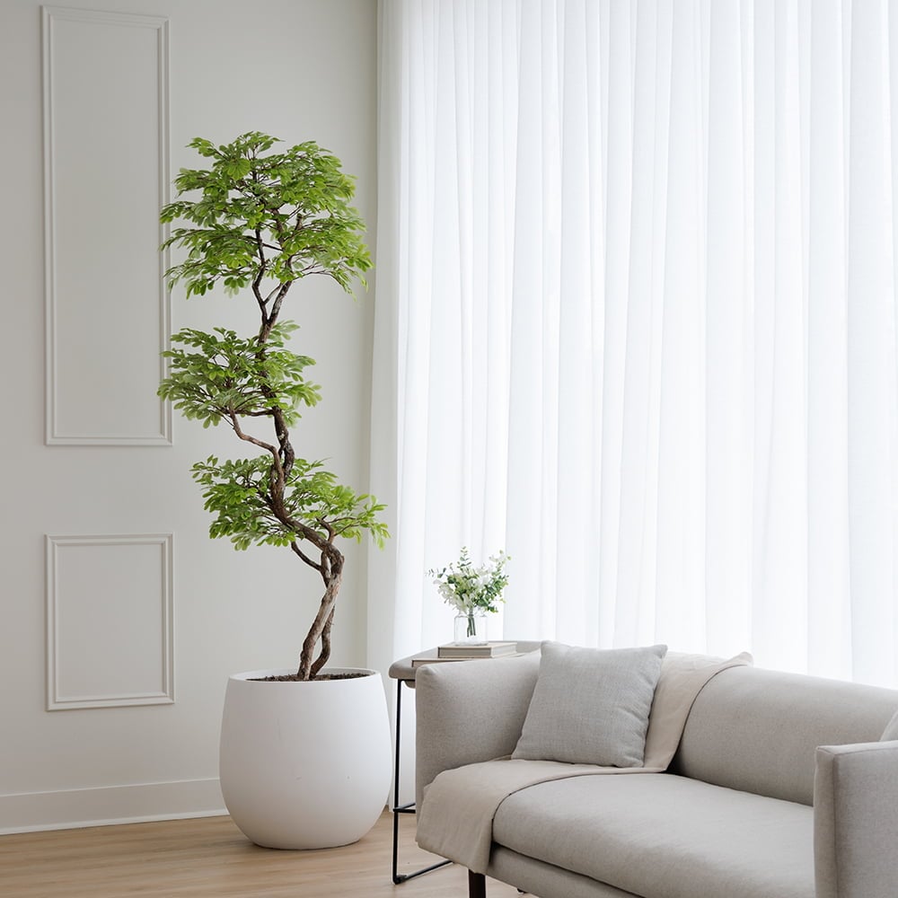 Porous finish white pot - Décors Véronneau