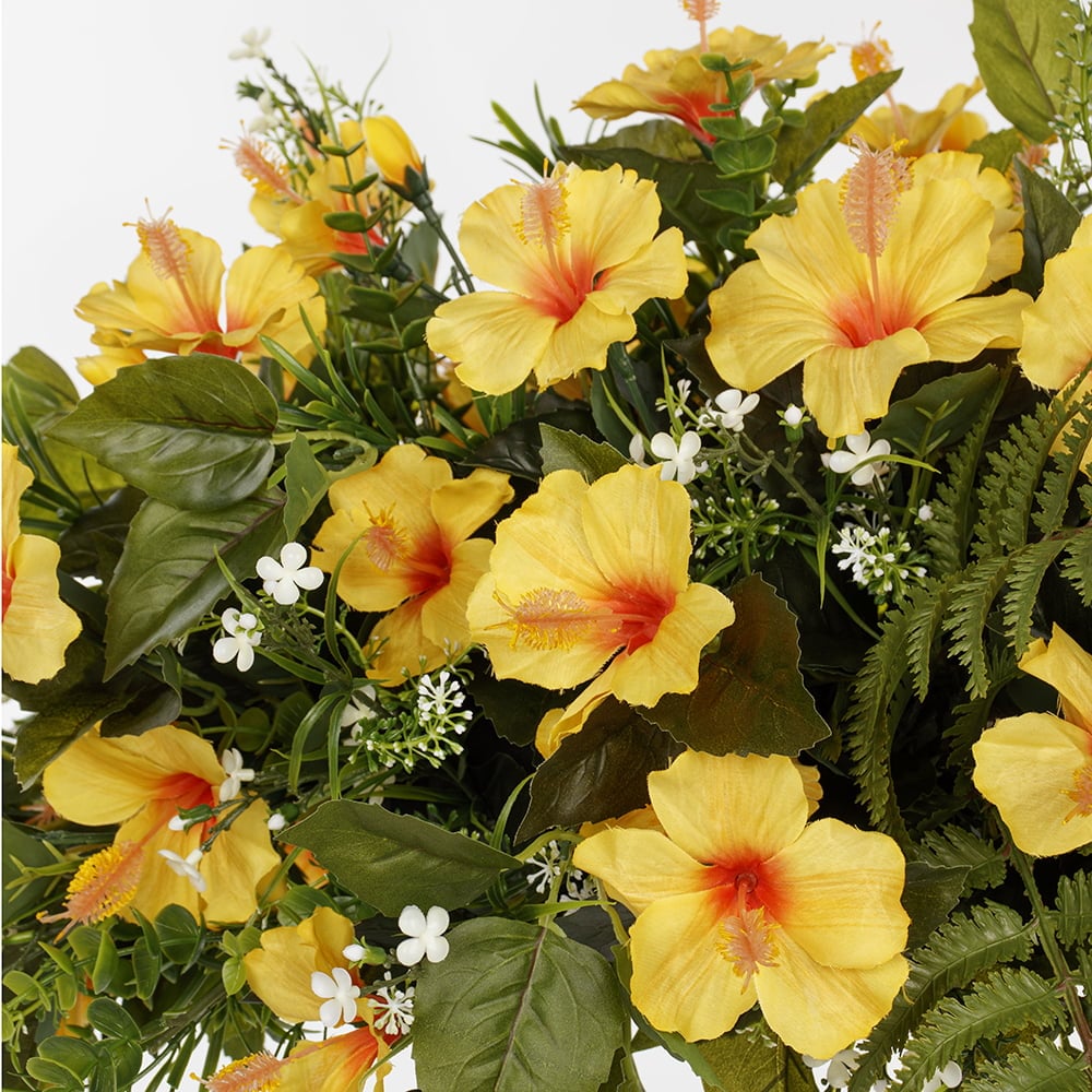 Arrangement de fleurs jaunes pour pierre tombale - Décors Véronneau