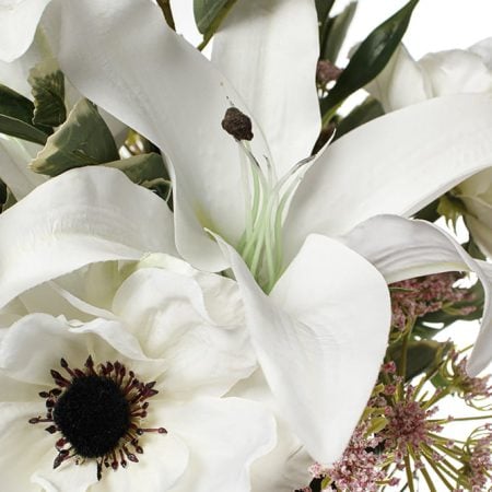 Fleur d'anémone blanche artificielle, 22'' - Décors Véronneau