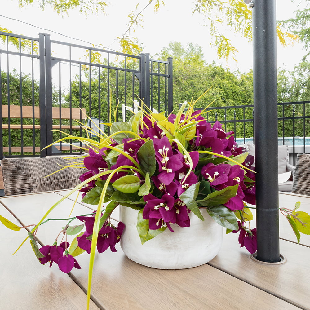 Outdoor artificial purple bougainvillea flower centerpiece, 14 x 20'' - Image 3 - Décors Véronneau