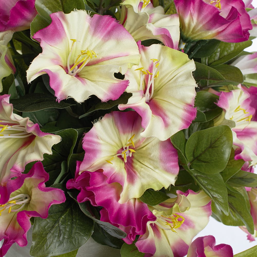 Outdoor petunia flower centerpiece, 13 x 13
