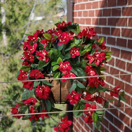 Jardinière suspendue de bougainvillier artificiel, 24 x 22