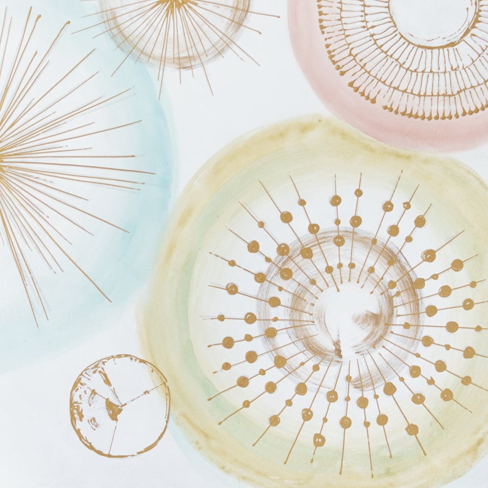 Cercles pastel sur toile, 32 x 32