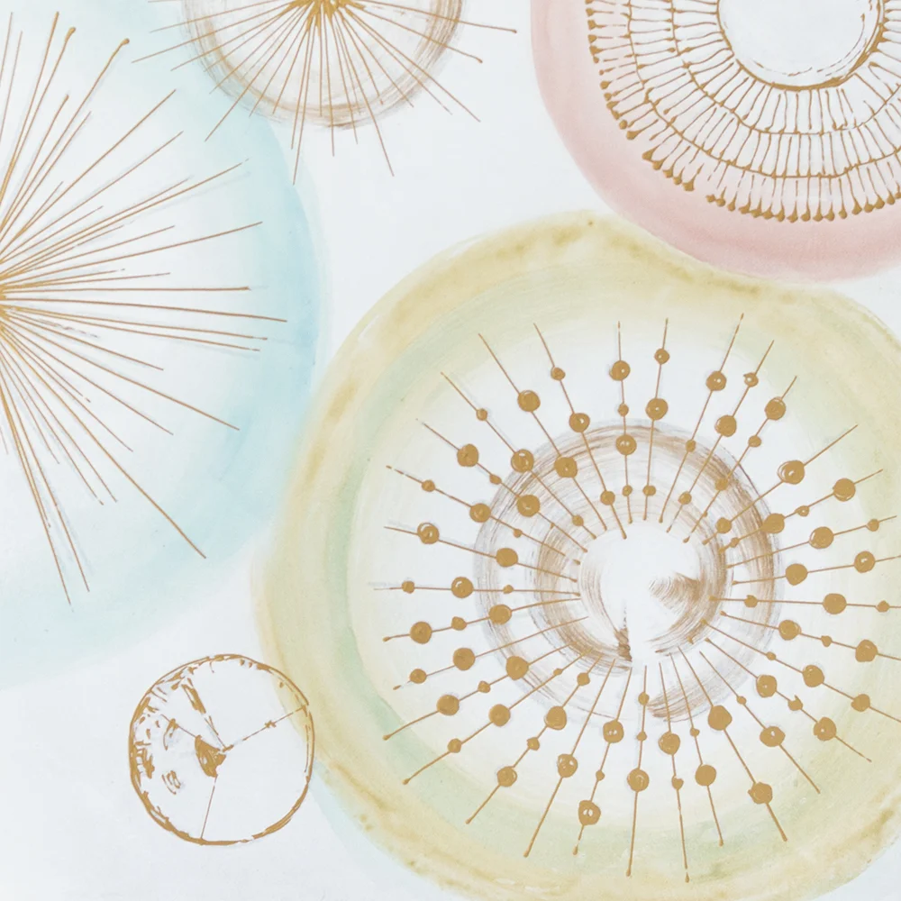 Cercles pastel sur toile, 32 x 32